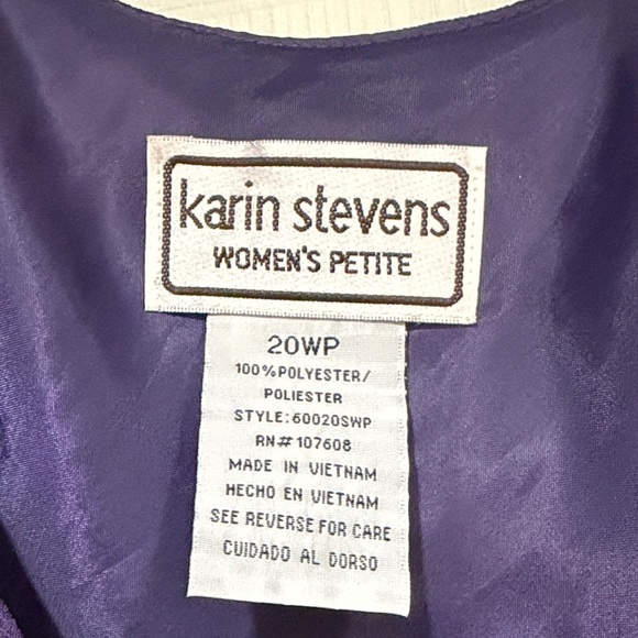 Karin Stevens Women's Petite Elegant Purple Dress - Picture 2 of 11